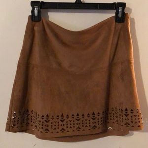 Brown suede skirt